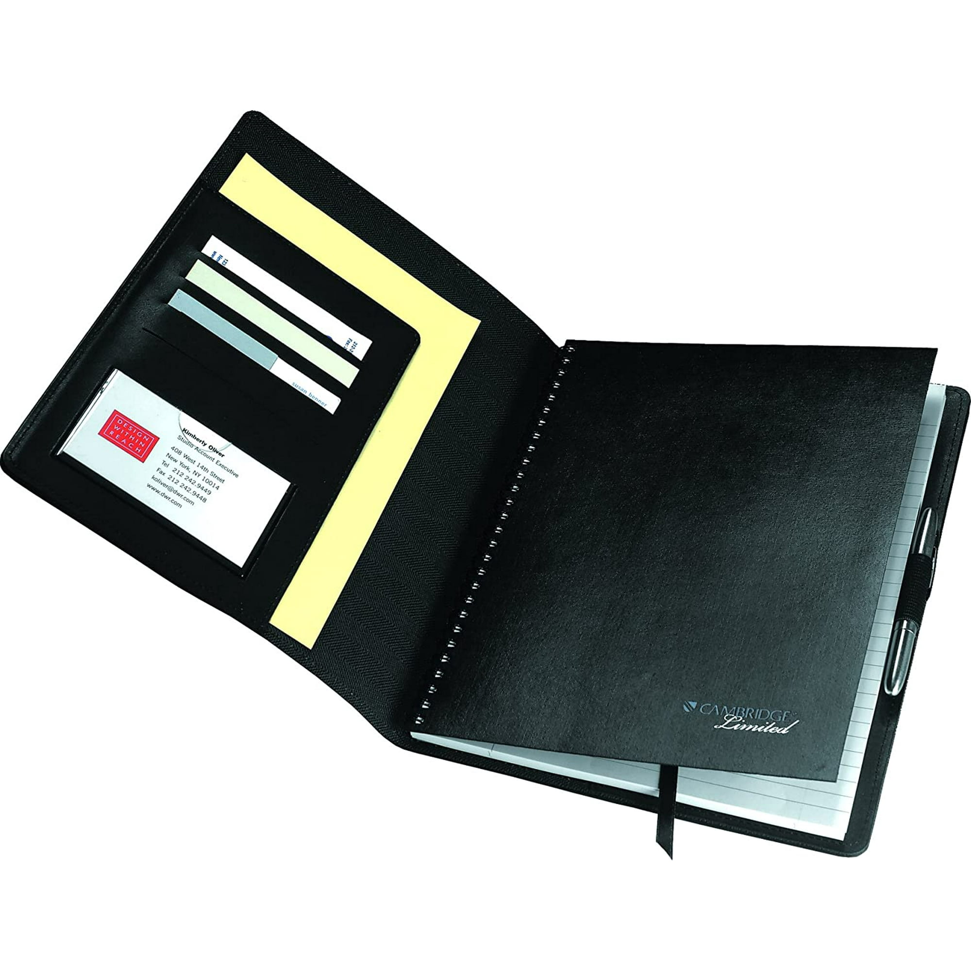 Black Pleather Cambridge Limited 06591 Refillable Business Notebook 11-5//8x9-3//4-Inch 50-Sheet